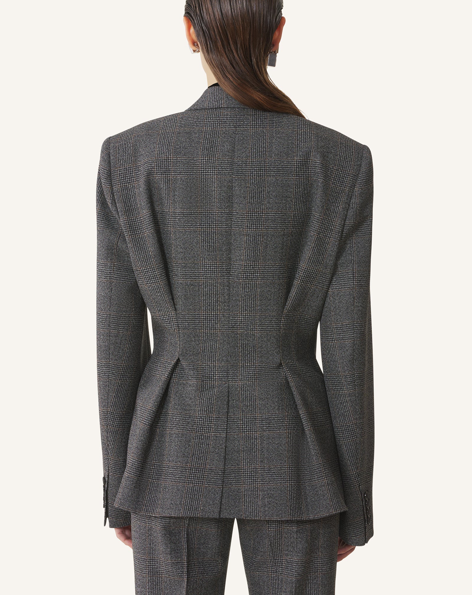 DOUBLE-BREASTED TAILORED JACKET IN PRINCE OF WALES WOOL - Image 4