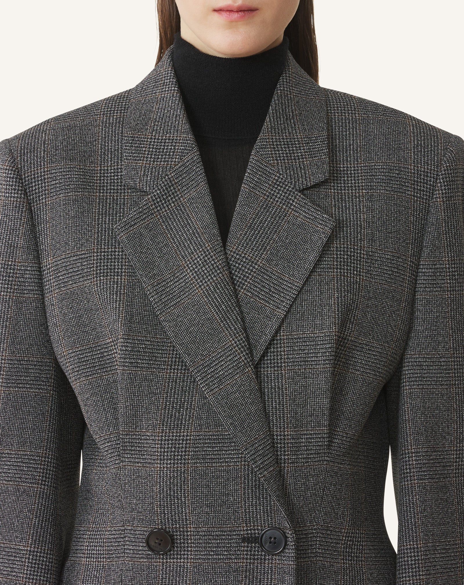 DOUBLE-BREASTED TAILORED JACKET IN PRINCE OF WALES WOOL - Image 5