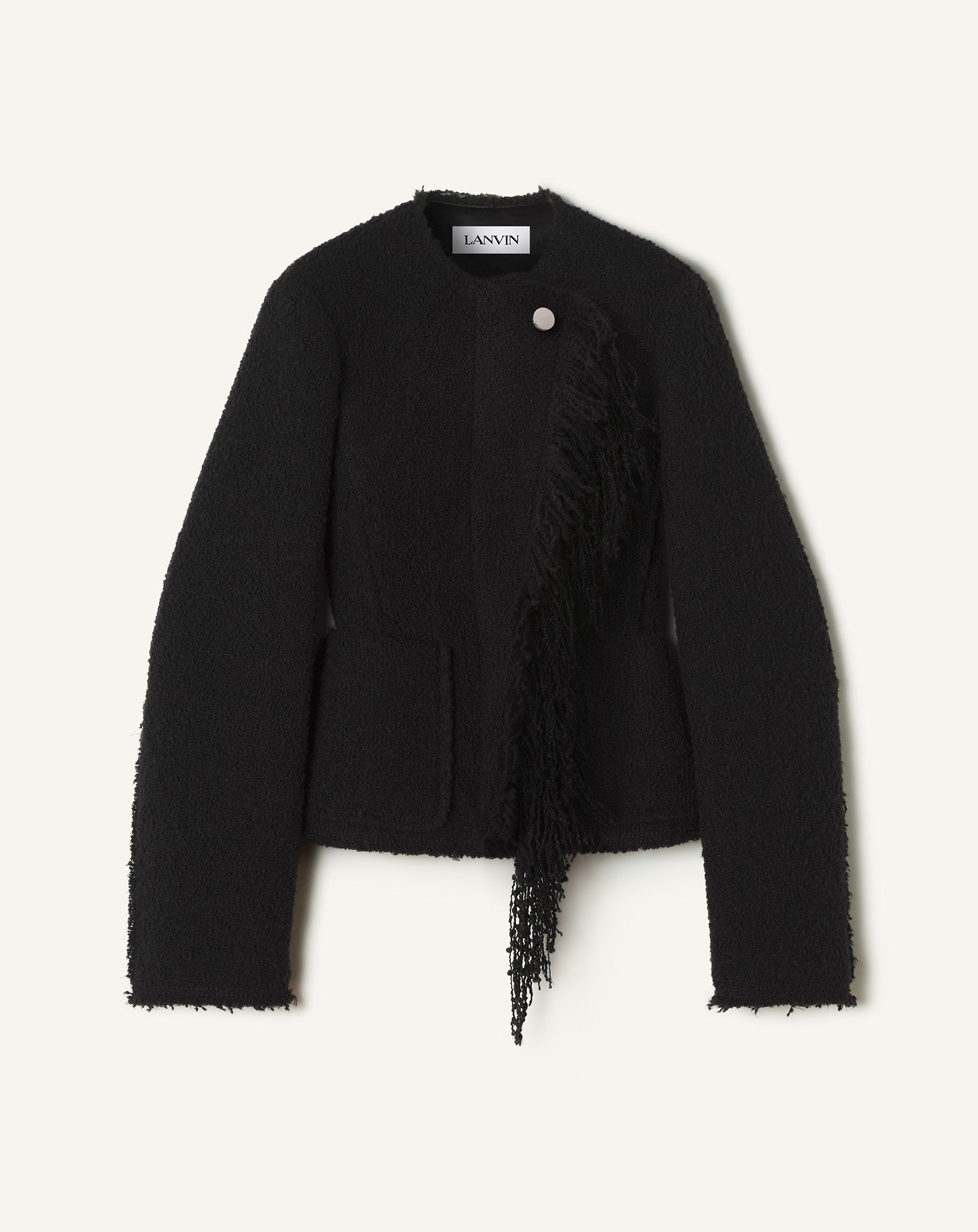 ASYMMETRICAL JACKET IN BOUCL?? WOOL