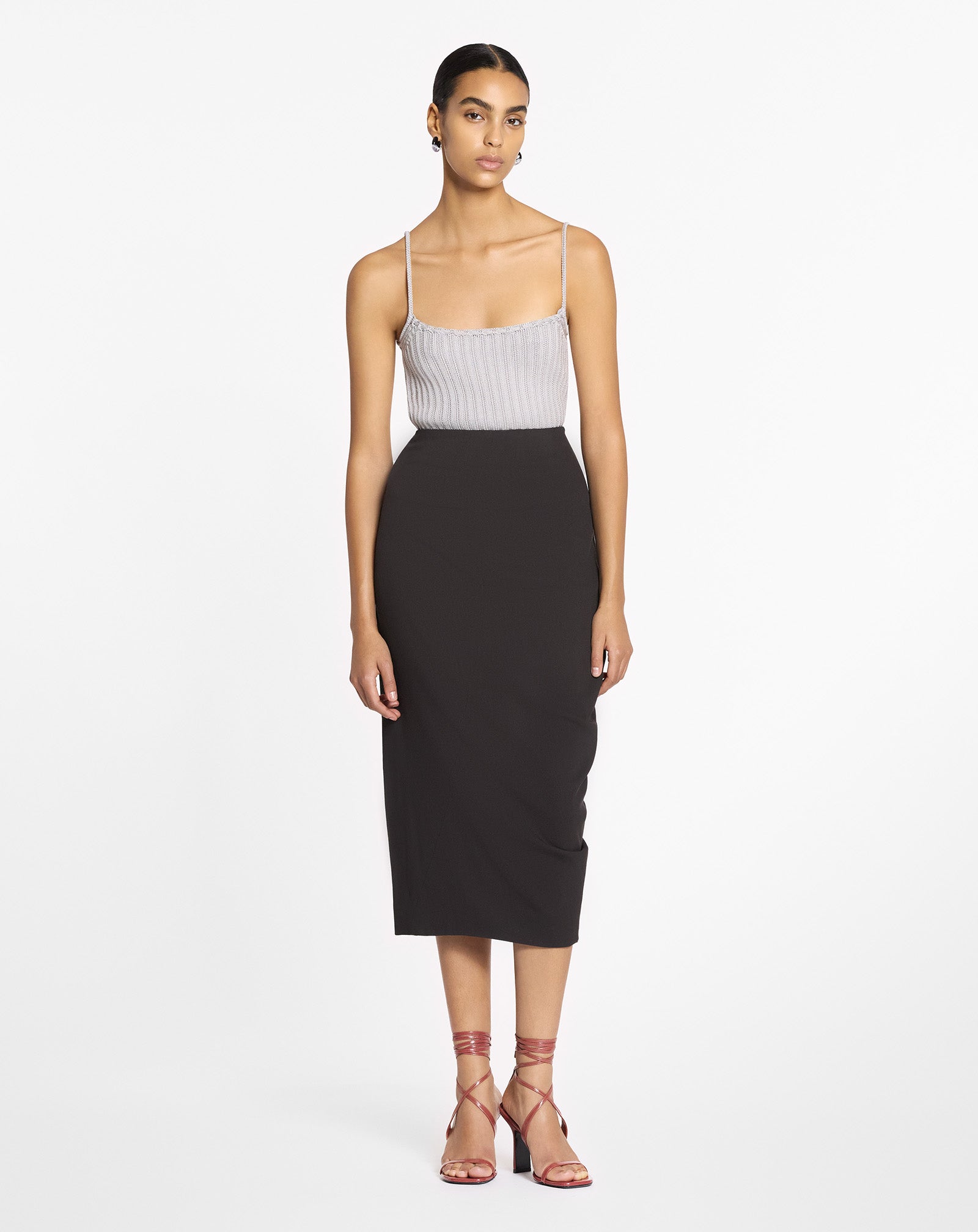 MIDI SKIRT IN WOOL AND VISCOSE - Image 2
