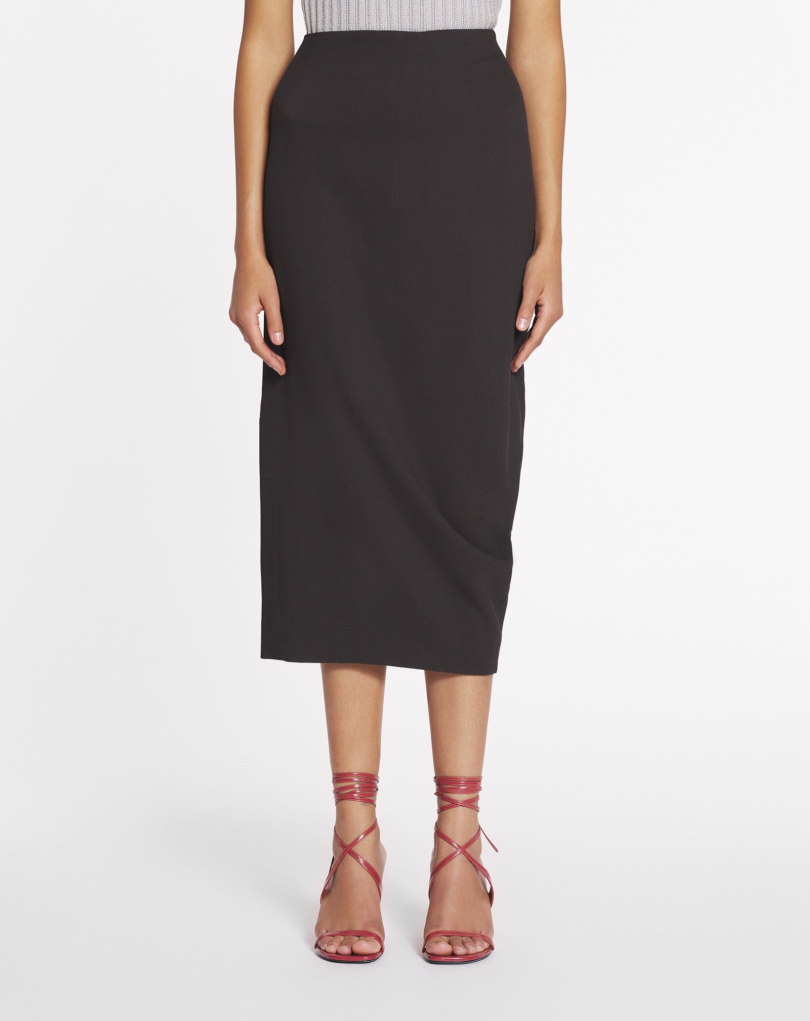 MIDI SKIRT IN WOOL AND VISCOSE - Image 3