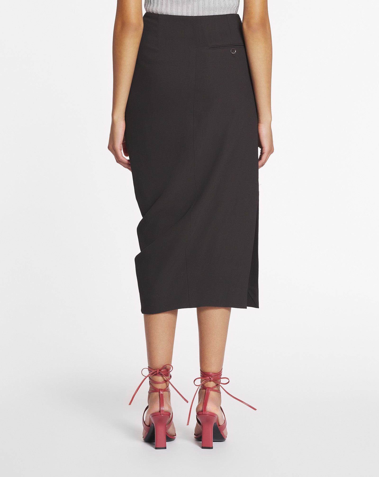 MIDI SKIRT IN WOOL AND VISCOSE - Image 4