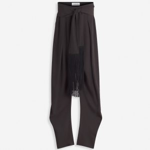 WOOL AND VISCOSE BARREL PANTS