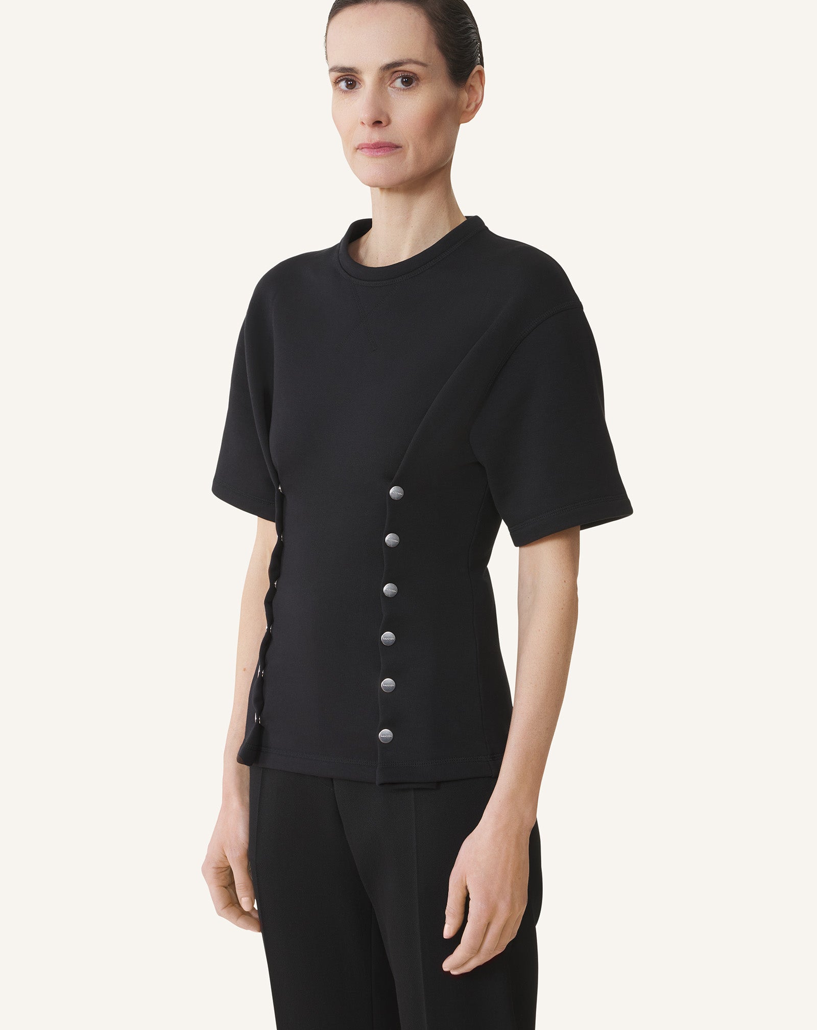 COTTON FLEECE AND CASHMERE T-SHIRT - Image 3