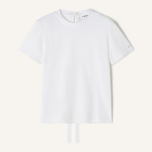 COTTON T-SHIRT WITH RIBBON DETAIL
