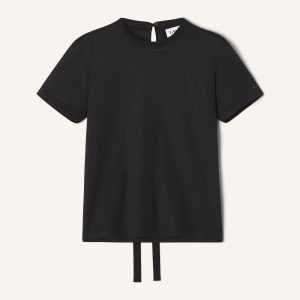 COTTON T-SHIRT WITH RIBBON DETAIL