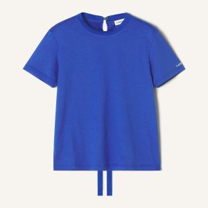 COTTON T-SHIRT WITH RIBBON DETAIL
