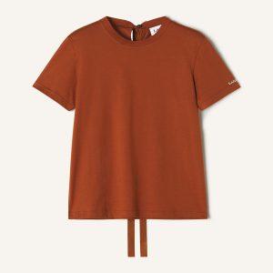 COTTON T-SHIRT WITH RIBBON DETAIL